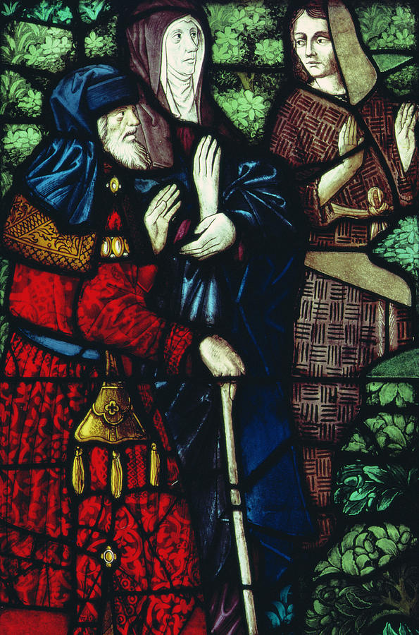 John The Baptist Glass Art - John the Baptist takes leave of his parents by Unknown