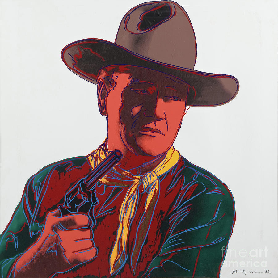 John Wayne Mixed Media - John Wayne, The Duke, Andy Warhol, Signed by Thomas Pollart John Wayne Mixed Media - John Wayne, The Duke, Andy Warhol, Signed by Thomas Pollart