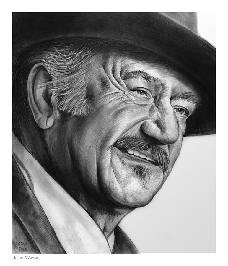 John Wayne Drawing - John Wayne by Greg Joens