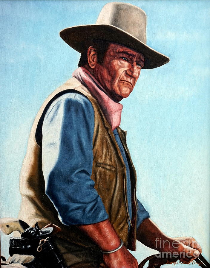 John Wayne #3 Painting by Georgia Doyle