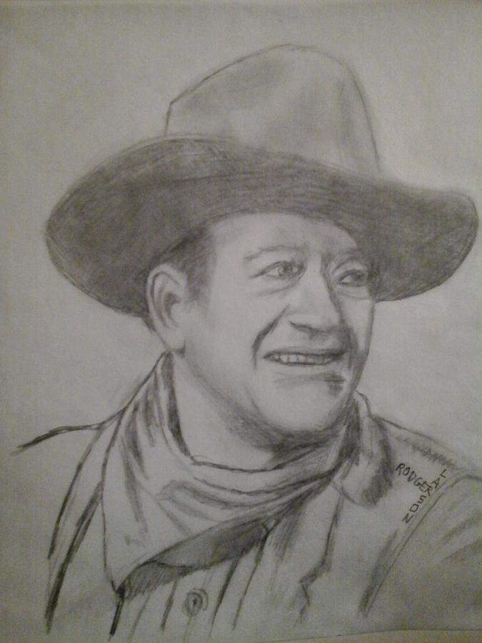 John Wayne the Duke Drawing by Rodger Larson - Fine Art America