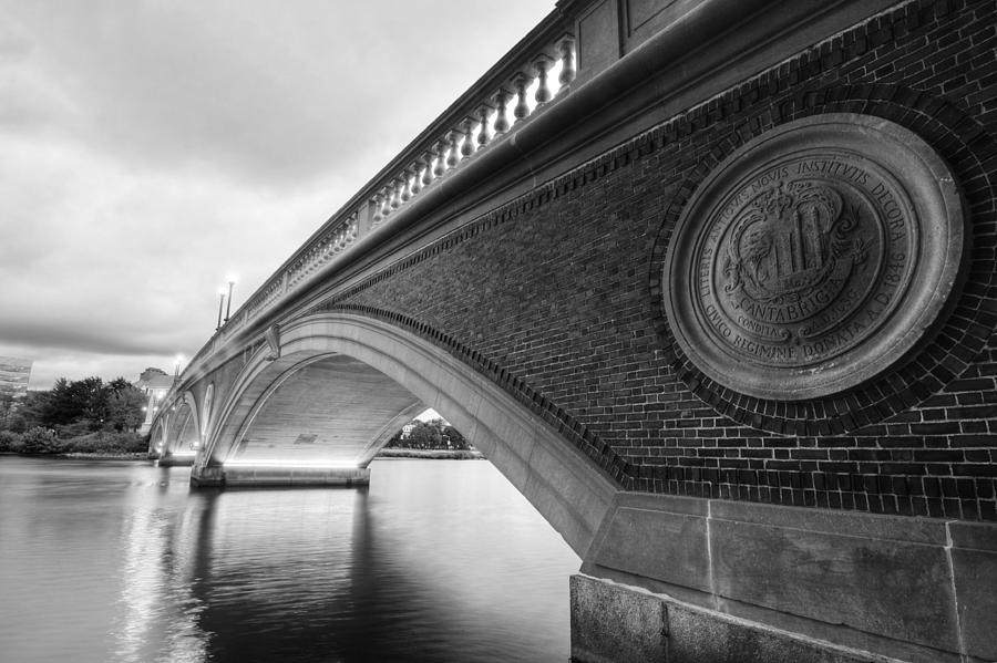 John Weeks Bridge Charles River Harvard Square Cambridge MA Black and White Photograph by Toby McGuire