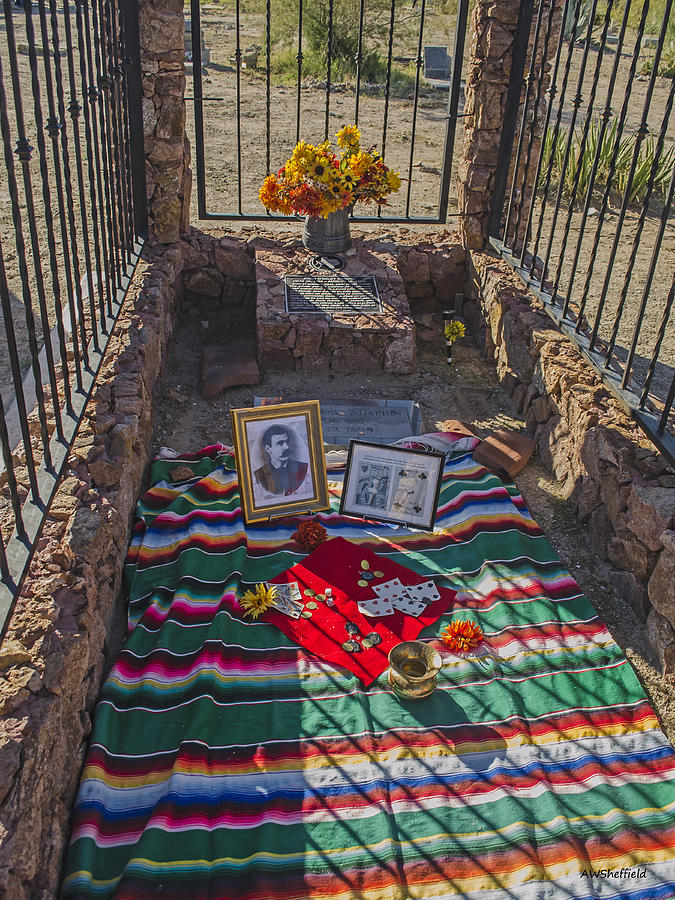 El Paso Photograph - John Wesley Hardins Grave by Allen Sheffield