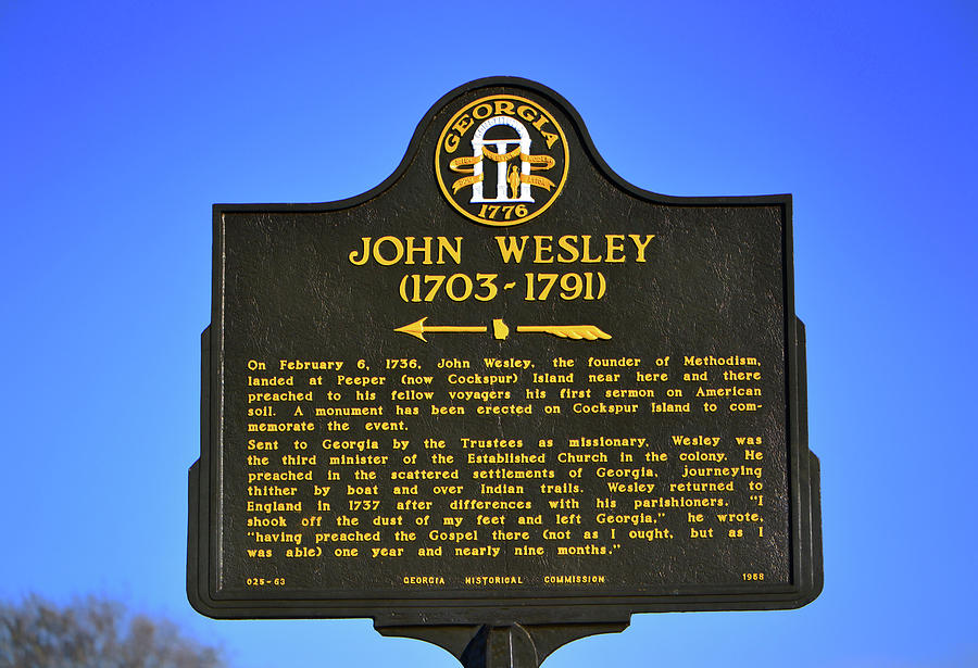 John Wesley Historical Marker - Fort Pulaski 001 Photograph by George Bostian