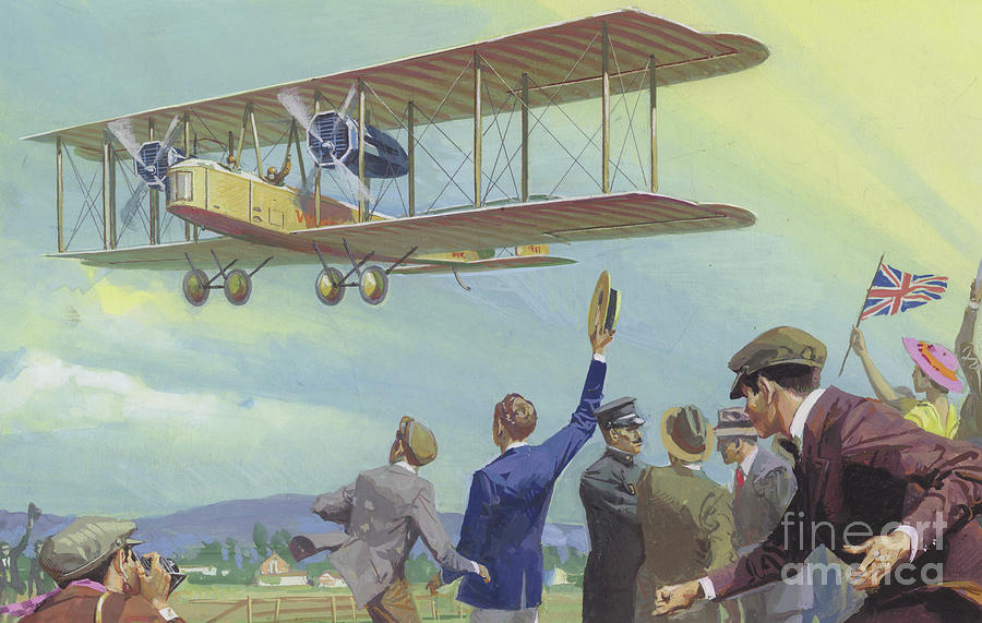 John William Alcock and Arthur Whitten Brown who flew across the Atlantic  Painting by Severino Baraldi - Pixels
