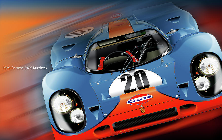 John Wyers Gulf Porsche 917 Digital Art by Alain Jamar