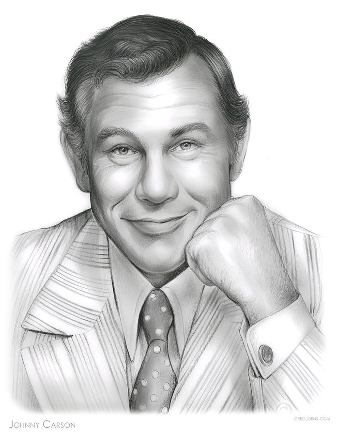 Johnny Carson Drawing - Johnny Carson by Greg Joens