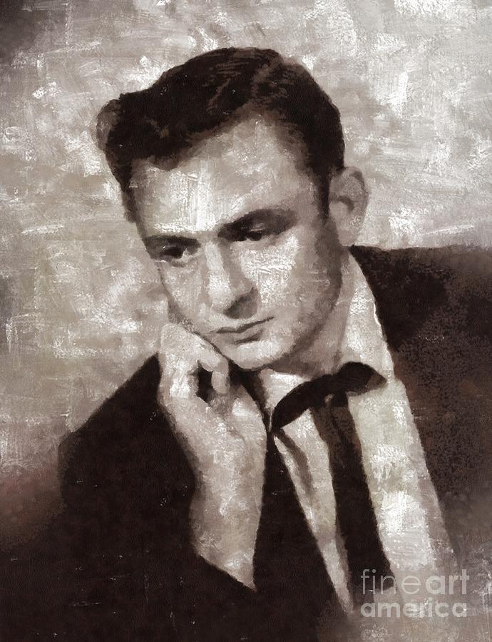 Johnny Cash By Mary Bassett Painting