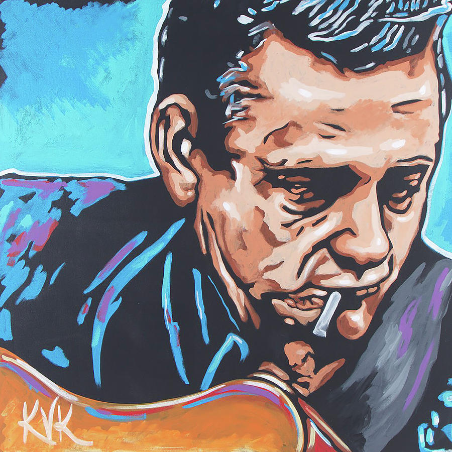 Johnny Cash Painting by Katia Von Kral