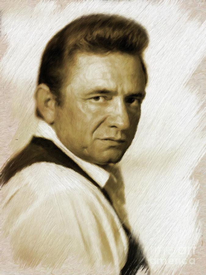 Music Painting - Johnny Cash by Esoterica Art Agency