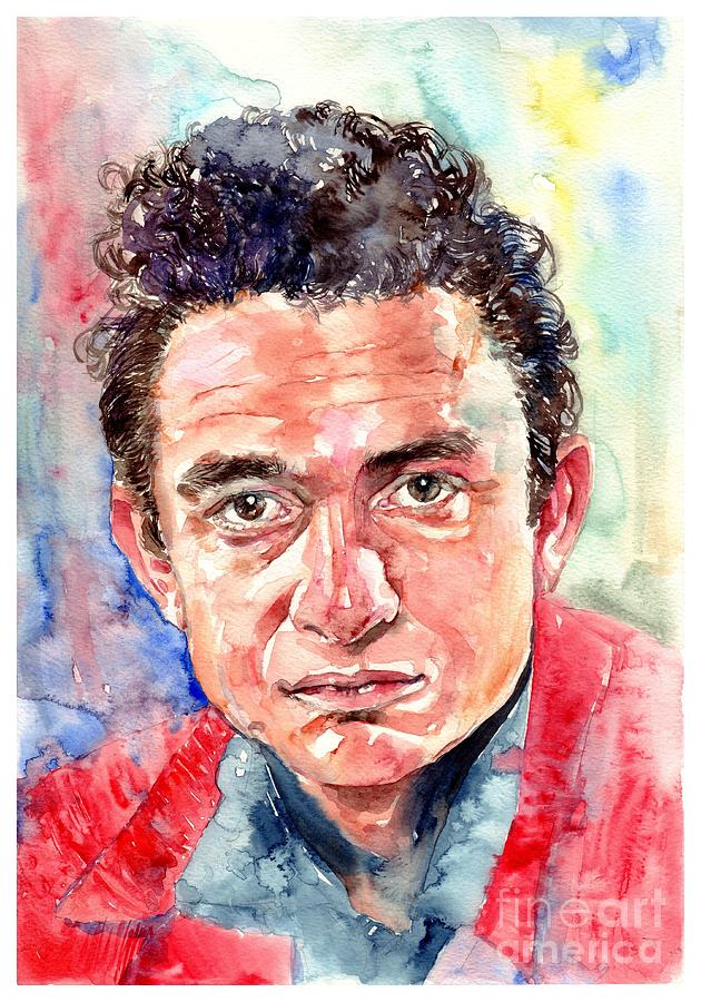 Johnny Cash Painting - Johnny Cash portrait by Suzann Sines
