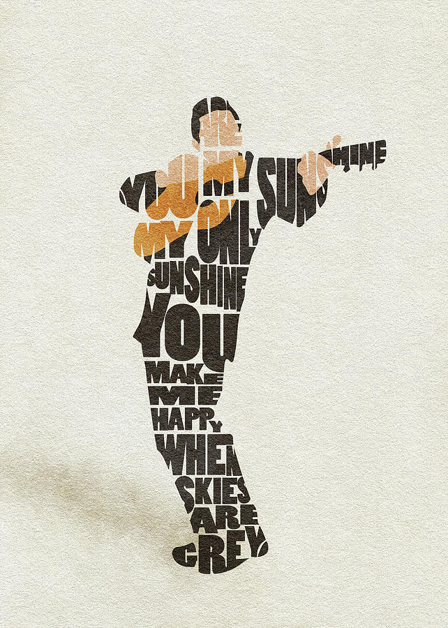 Johnny Cash Typography Art Painting by Inspirowl Design