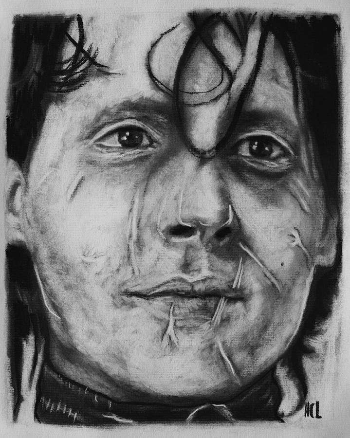 Johnny Depp Drawing - Johnny Depp as Edward Scissor Hands by Harrison Larsen