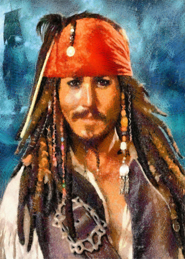 Johnny Depp as Jack Sparrow Digital Art by Charmaine Zoe