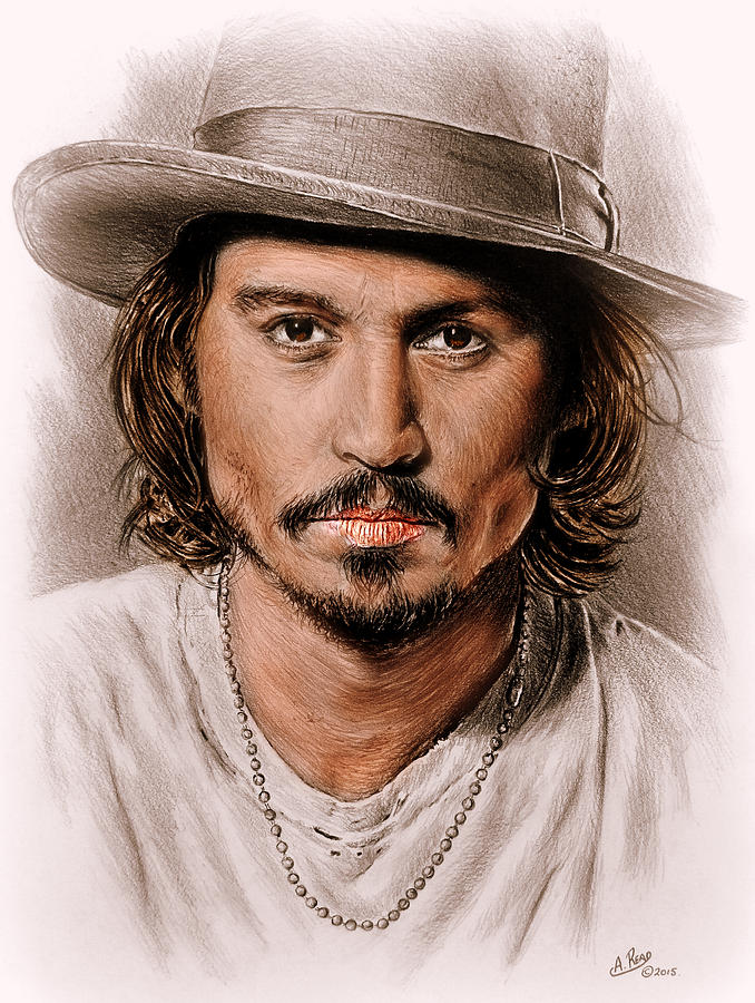 Johnny Depp colour edit Painting by Andrew Read