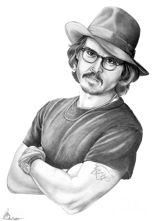 Johnny Depp Drawing by Murphy Elliott