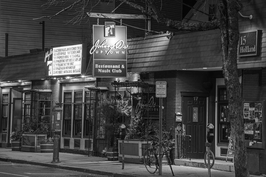 Johnny Ds Music Club in Davis Square Somerville MA Black and White Photograph by Toby McGuire