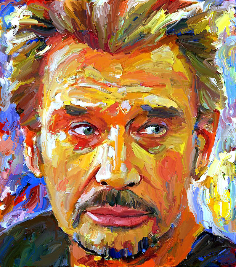 Johnny Hallyday Tribute Portrait 4 Digital Art by Yury Malkov