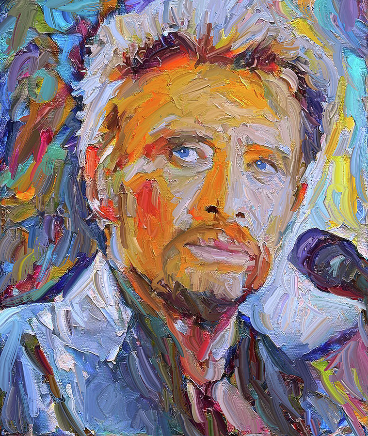 Johnny Hallyday Tribute Portrait 5 Digital Art by Yury Malkov | Fine ...