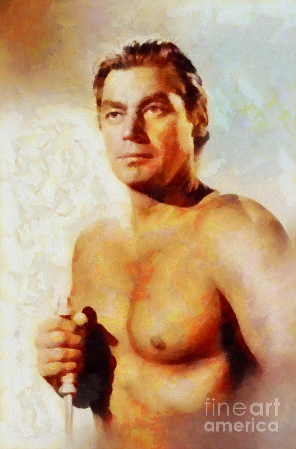 Hollywood Painting - Johnny Weissmuller, Vintage Hollywood Legend by Esoterica Art Agency