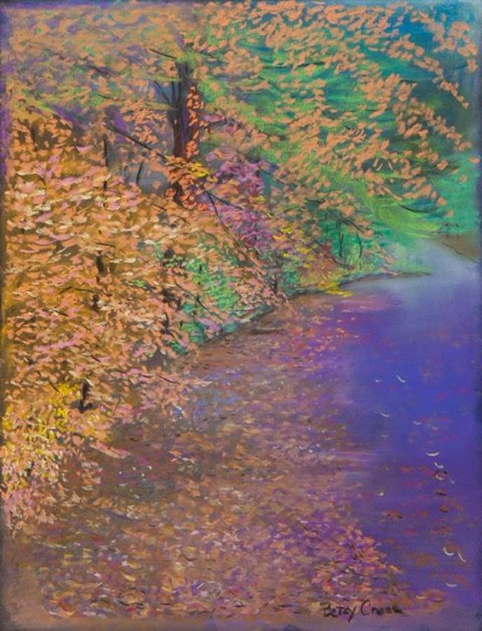 Johns Pond in the Fall Pastel by Betsy Carlson Cross