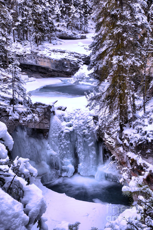 Johnson Canyon Frozen Falls Photograph by Adam Jewell
