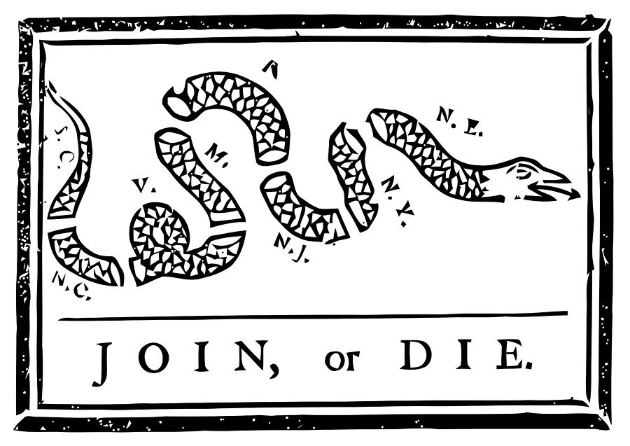 Snake Mixed Media - Join or Die by War Is Hell Store