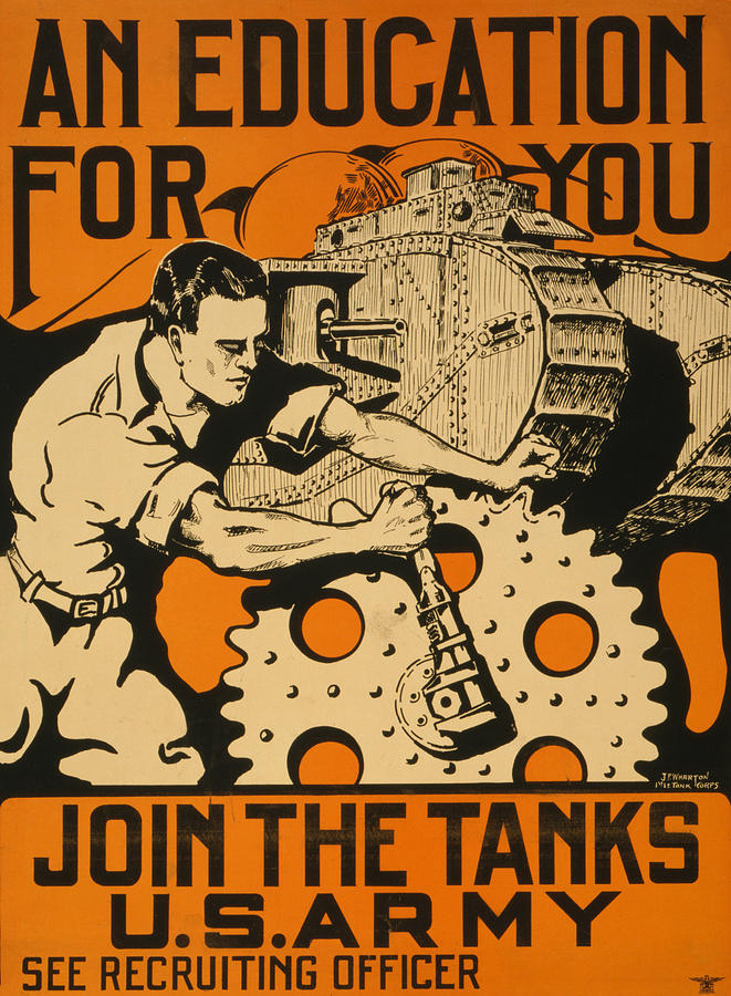 Join the Tanks Painting by Vintage Pix