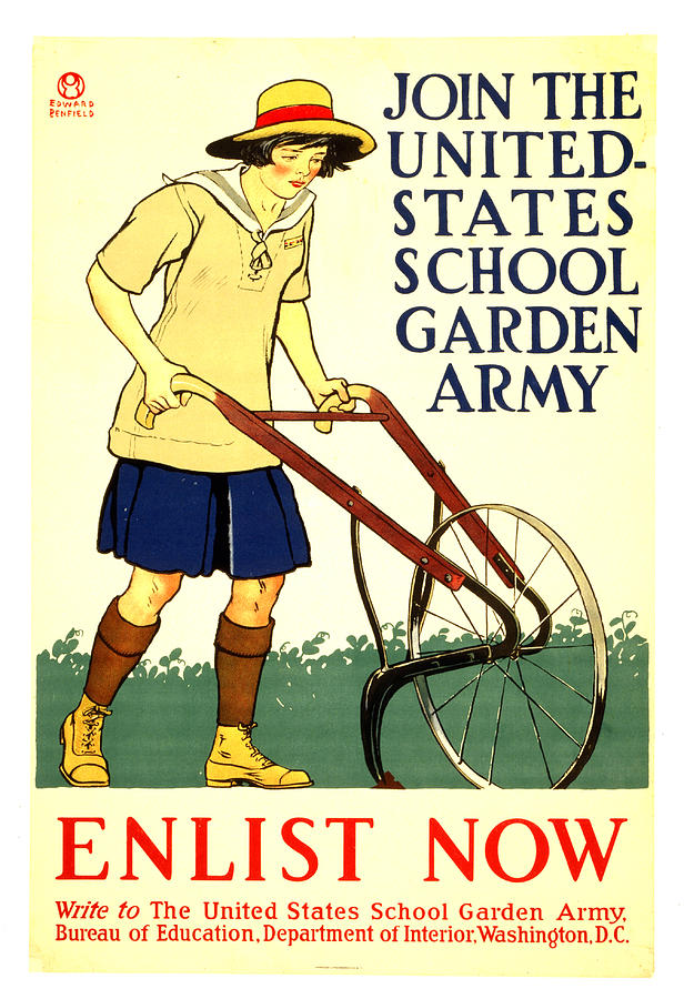 Join The United States School Garden Army - Vintage Advertising Poster Mixed Media