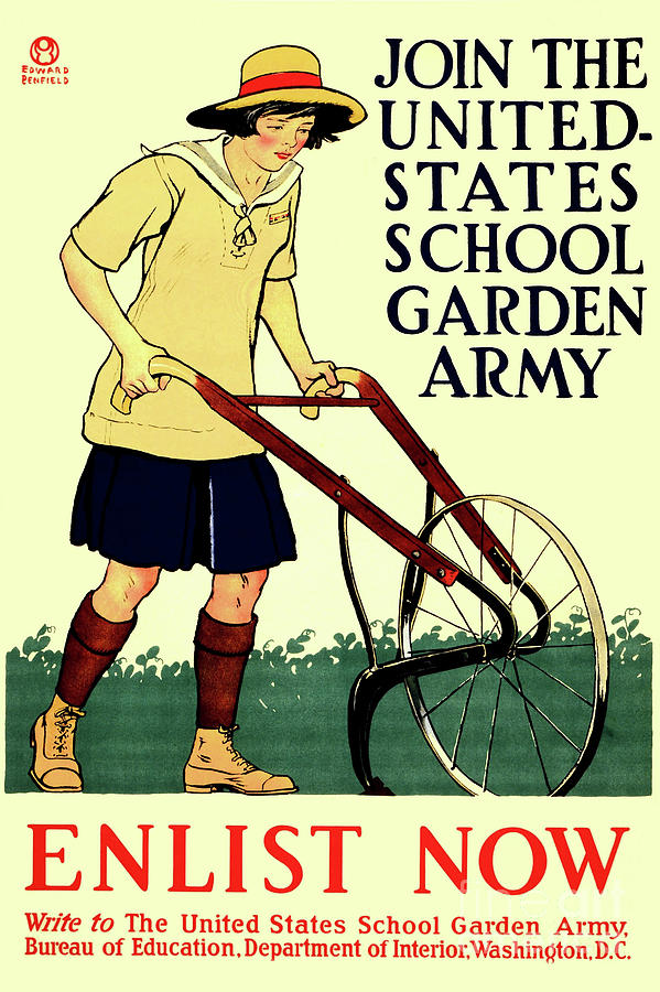 Join the US School Garden Army Drawing by Heidi De Leeuw