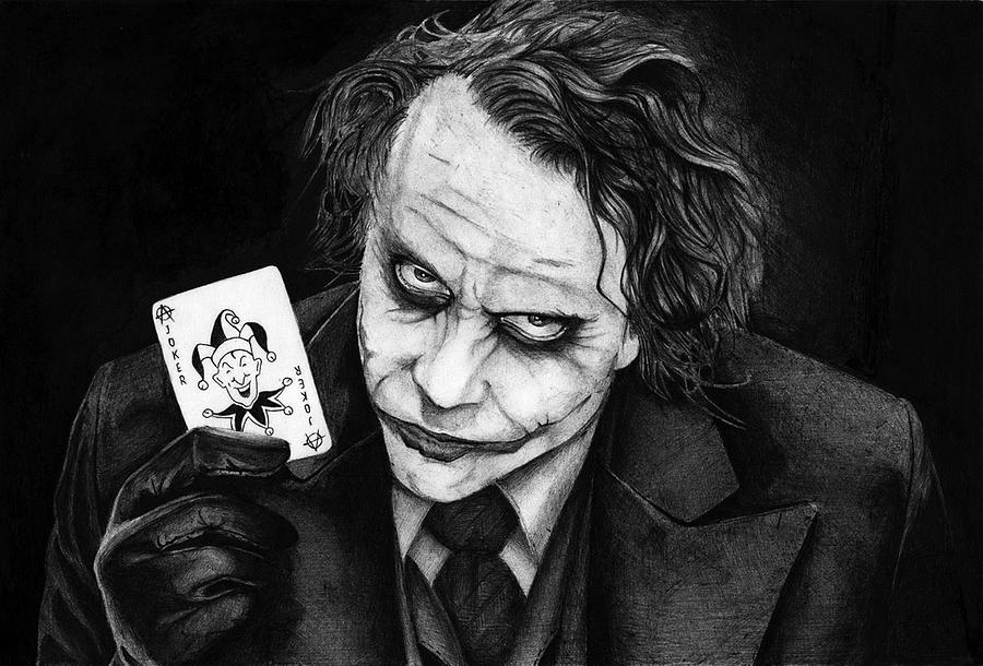 The Joker Black And White Drawing