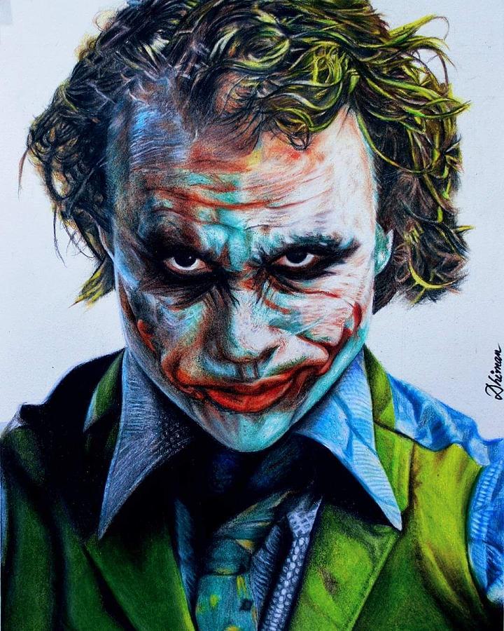Batman Movie Drawing - Joker by Dhiman Roy