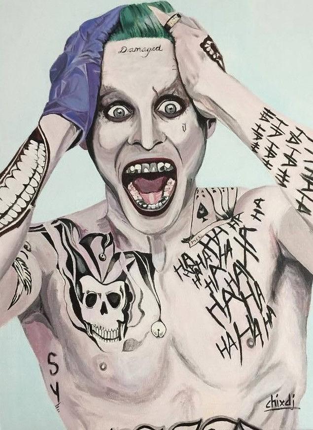 Suicide Squad Painting - Joker Jared Leto Painting by Hilda De Jesus