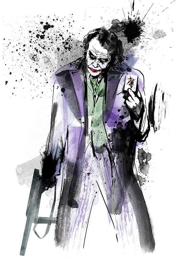 The Dark Knight Painting - Joker - The Dark Knight by Unique Drawing