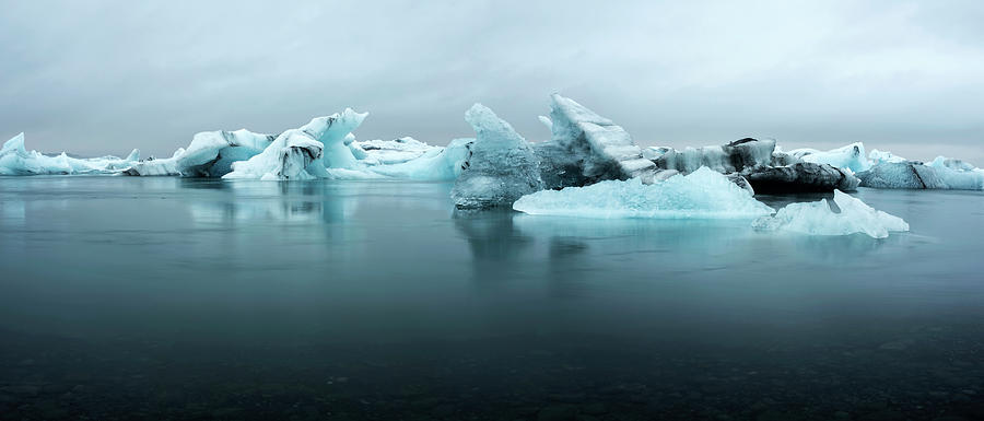 Jokulsarlon Photograph - Jokulsarlon Glacier Lagoon Panorama by Brad Scott