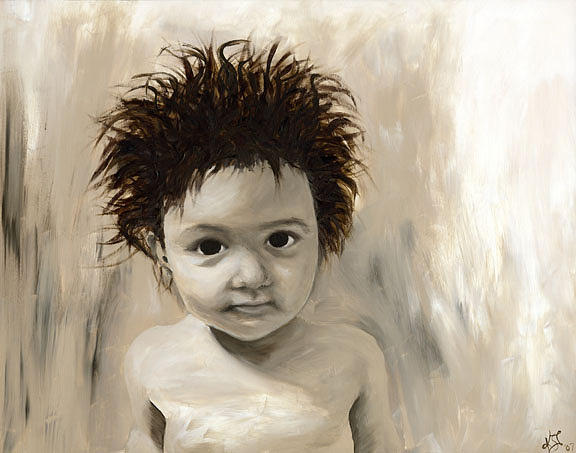Portrait Painting - Jolie by Kim Nelson