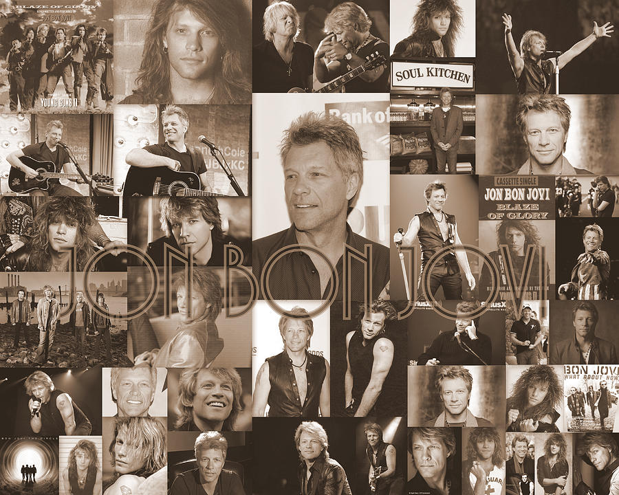 Jon Bon Jovi Sepia Mixed Media by April Cook