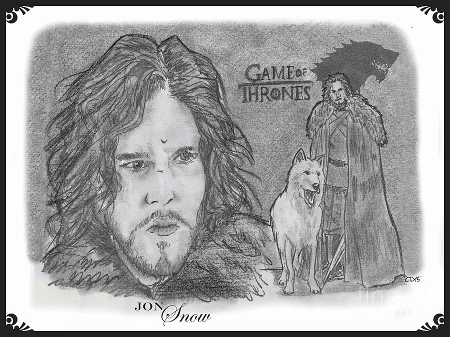 Jon Snow Drawing by Chris DelVecchio