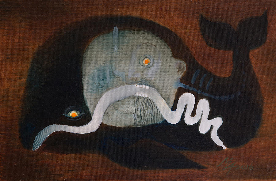 Jonah Painting by Attila Meszlenyi
