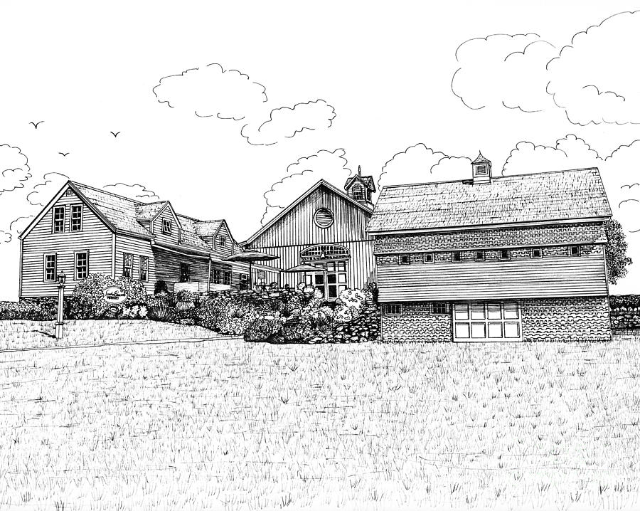 Jonathan Edwards Winery Drawing by Michelle Welles
