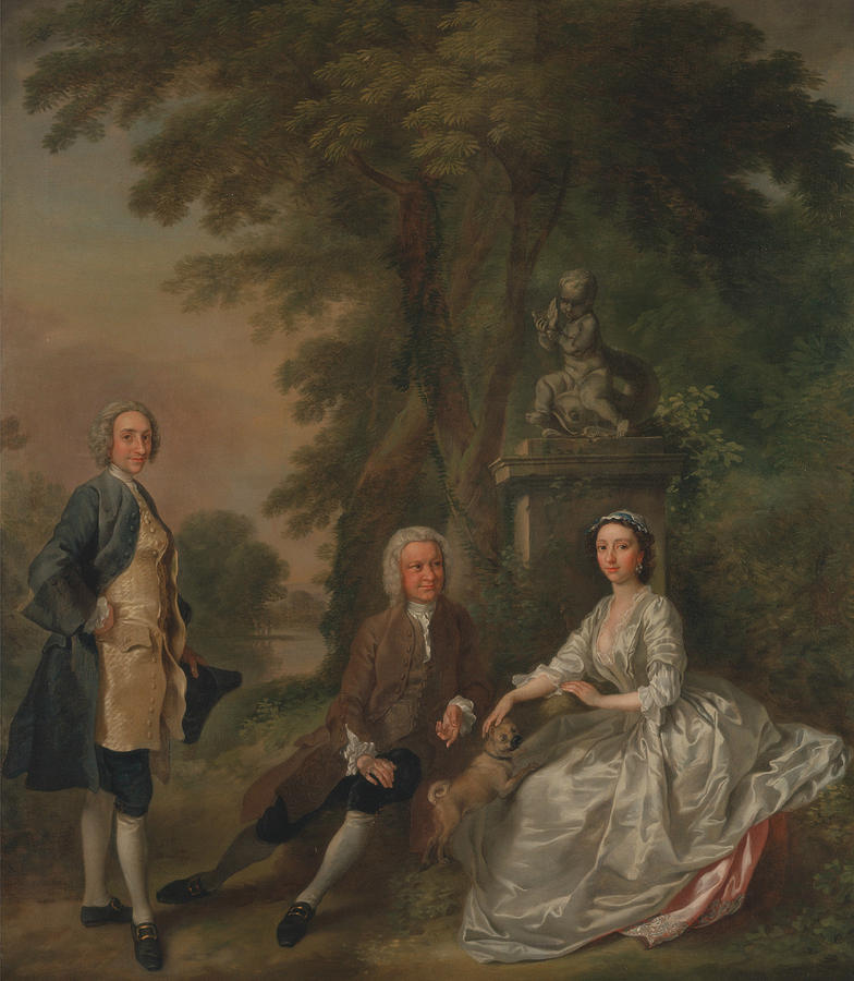 Jonathan Tyers, with His Daughter Elizabeth, and Her Husband John Wood Painting by Francis Hayman