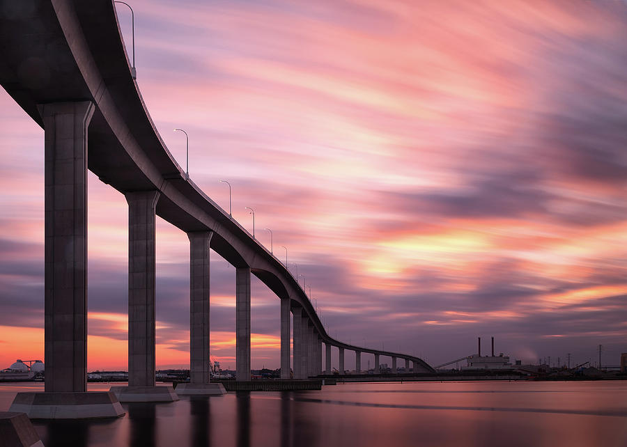 Jordan Bridge at Sunset Photograph by Larry Ferdinande - Fine Art America