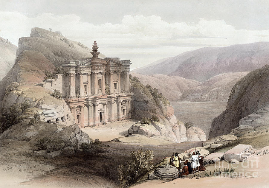 Jordan, Petra, 1839. Drawing by Louis Haghe