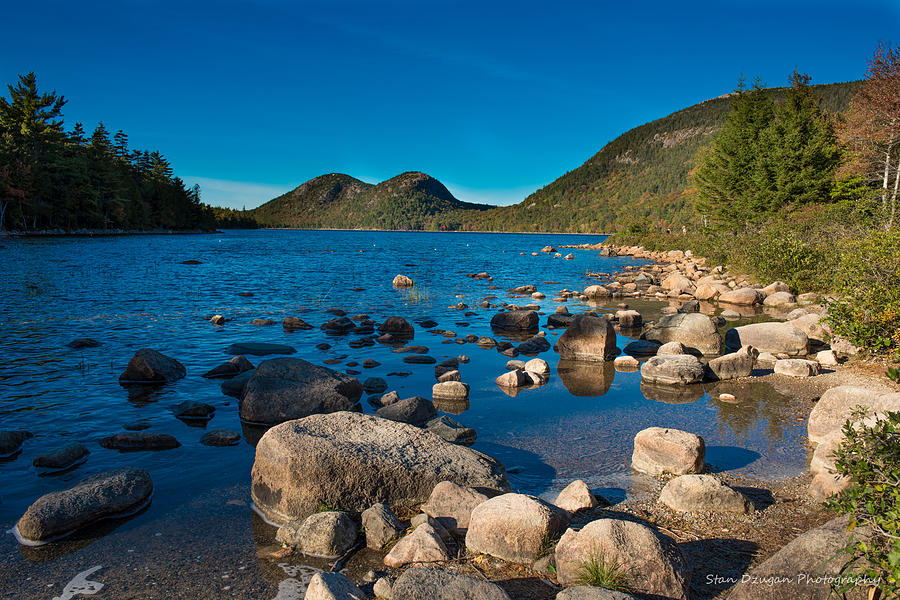 Jordan Pond and Bubble Rocks Photograph by Stan Dzugan - Fine Art America