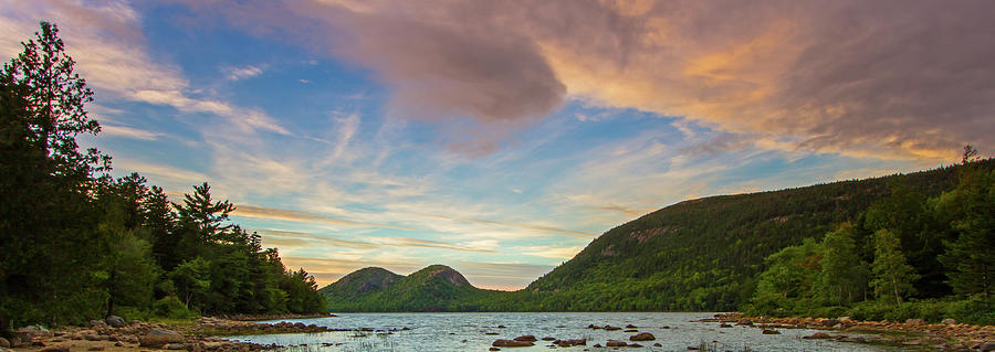 Jordan Pond and The Bubbles Panorama Photograph by Juergen Roth