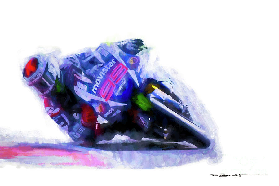 Jorge Lorenzo Yamaha Digital Art by Roger Lighterness