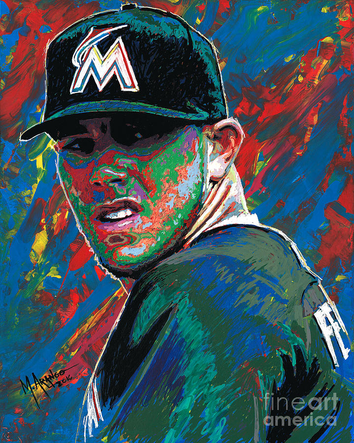 Miami Marlins Painting - Jose Fernandez by Maria Arango