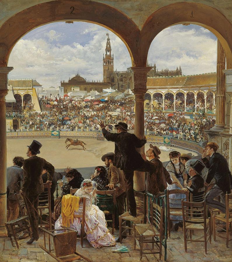 Jose Jimenez Aranda, A Pass In The Bullring 1870 Painting