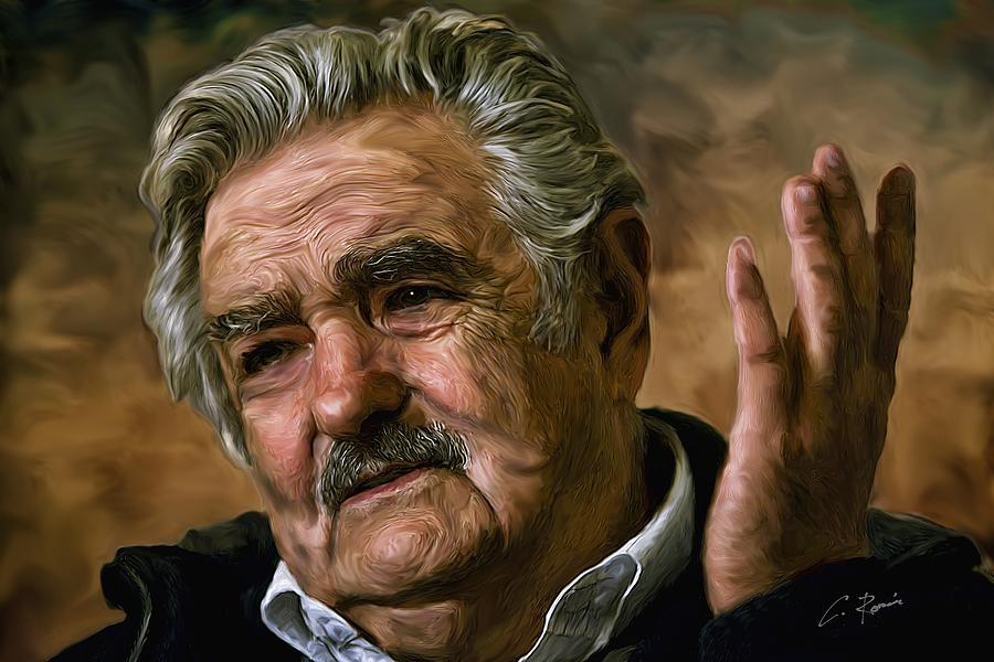 Jose Mujica Digital Art by Charlie Roman