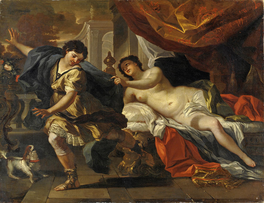 Joseph and Potiphars Wife Painting by Francesco Solimena